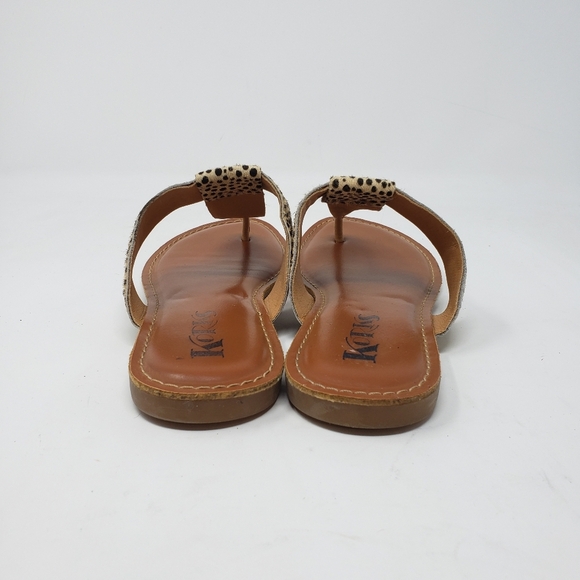 Korks by Kork Ease Dawn Calf Hair Leopard Animal Print Thong Sandals Size 7 - Picture 5 of 8
